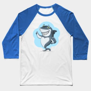 Smiling Shark Gives a Thumbsup Baseball T-Shirt